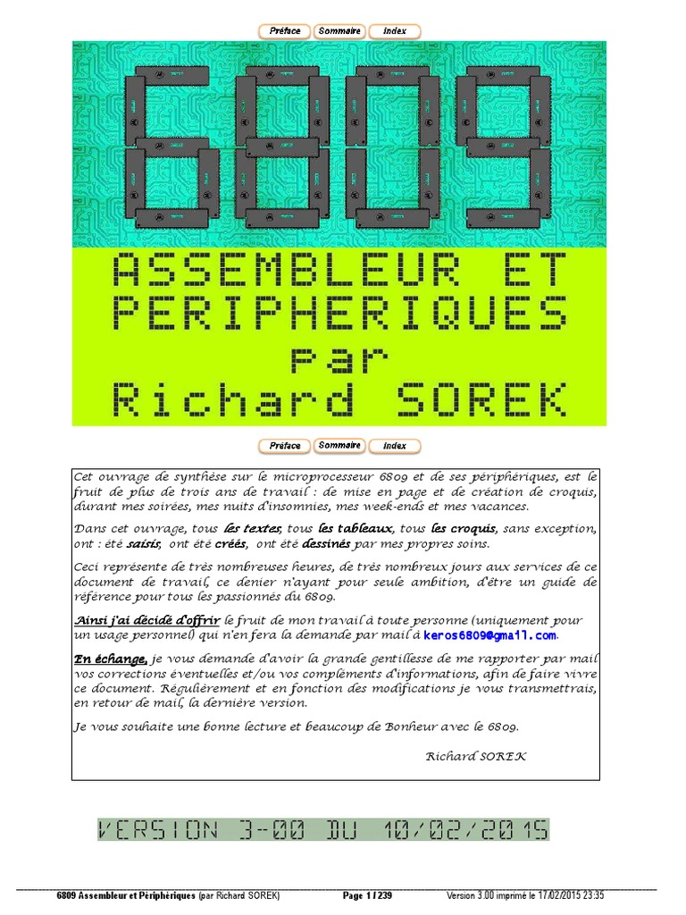 Voici Du Code Ascii : 31 2b 3f 3d 39 Ele) 6809 Doc Asm RS v3-00 | PDF | Impression | Microprocesseur