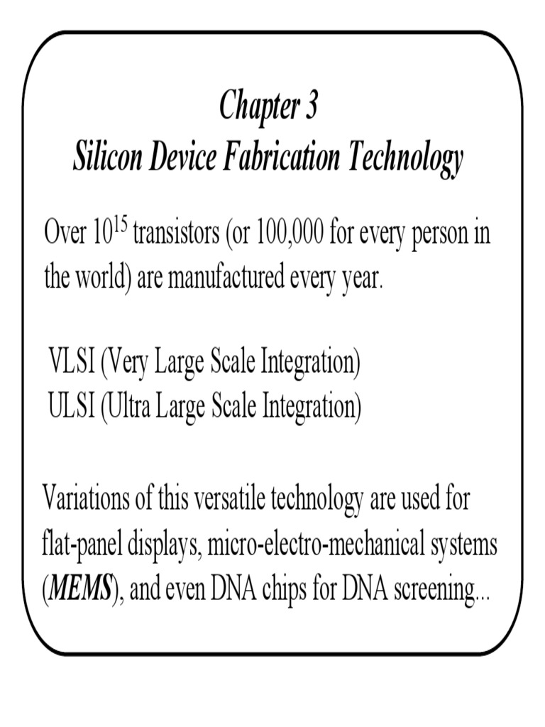 Silicon Device Fabrication Technology Semiconductor Devices For Integrated Circuits (C. Hu