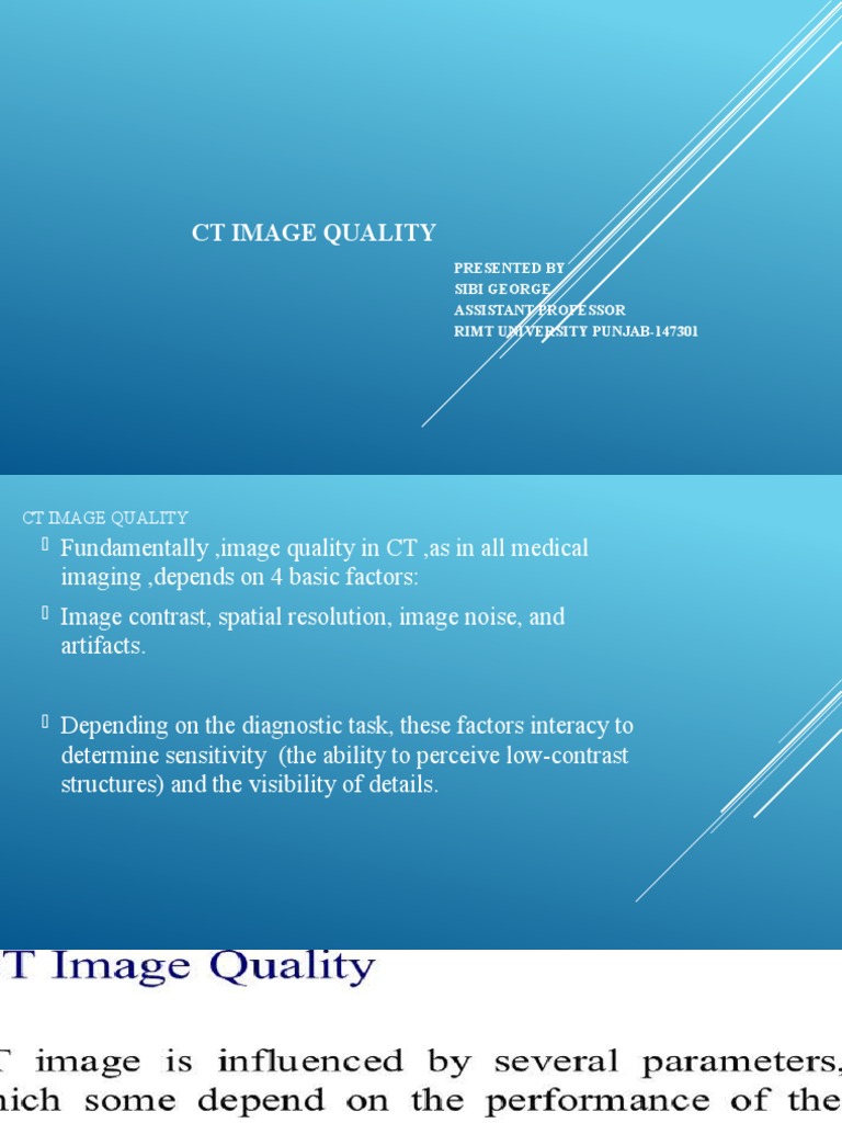 CT Image Quality Factors | PDF | Self-Improvement | Computers