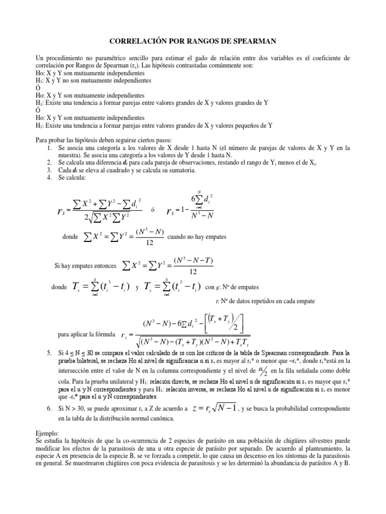 Interpretación de la Correlación de Spearman | PDF | Coeficiente de ...