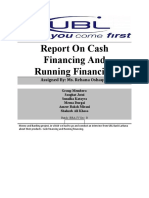 Cash and Running Financing
