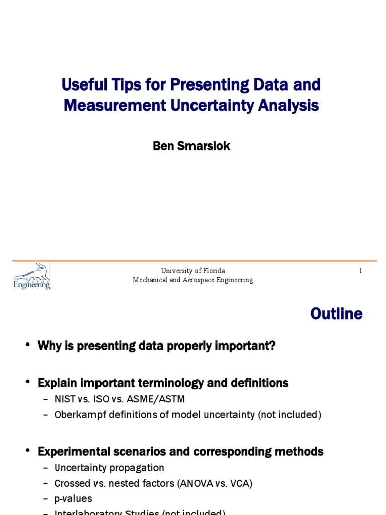 Useful Tips For Presenting Data and Measurement Uncertainty Analysis ...