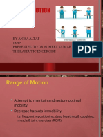 Range of Motion Technique: by Anisa Altaf 18205 Presented To DR Sumeet Kumar Therapeutic Excercise