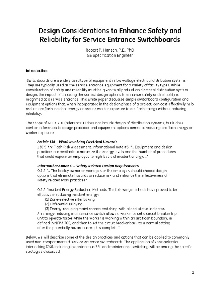 Enhancing Safety in Switchboard Design | PDF | Fuse (Electrical ...