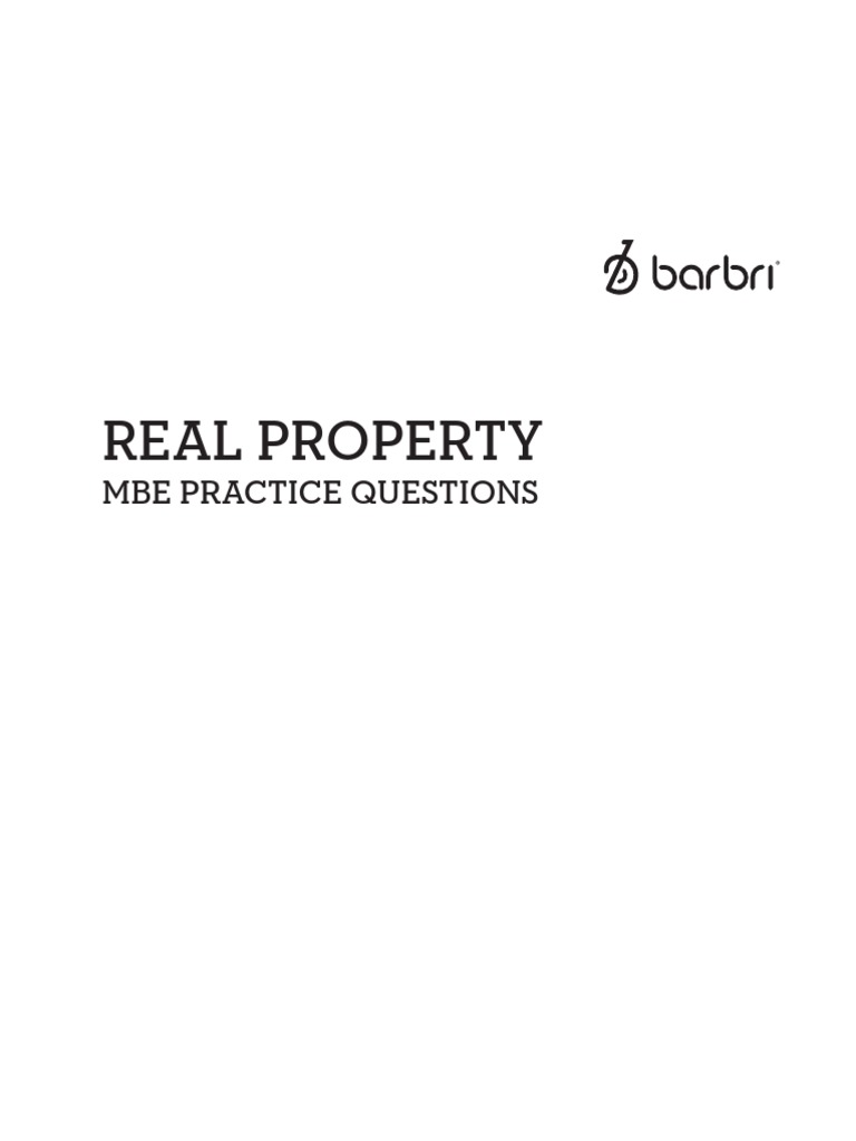 Real Property Mbe Practice Questions Download Free PDF Mortgage