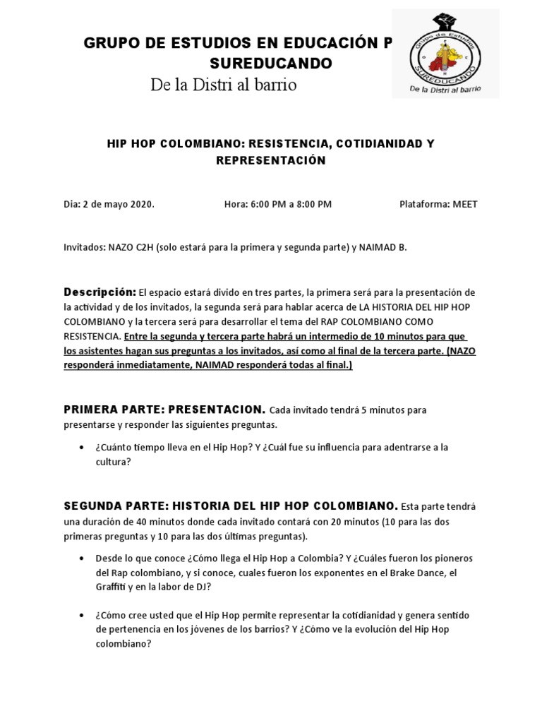 Historia y Resistencia del Hip Hop Colombiano | PDF | Ciencias sociales ...