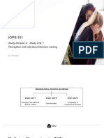 IOPS 311: Study Division C: Study Unit 7 Perception and Individual Decision-Making