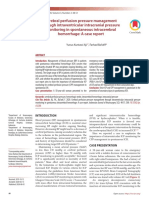 Aji YK, 2020, Cerebral Perfusion Pressure Management Through Intraventricular ICP Monitoring in Spontaneous Intracerebral Hemorrhage - A Case Report