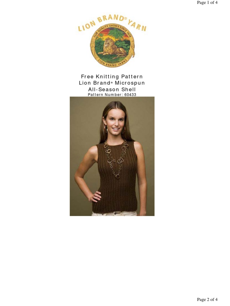 All Season Shell-Knit | PDF | Knitting | Gauge (Knitting)