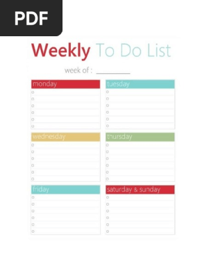 Weekly To Do List