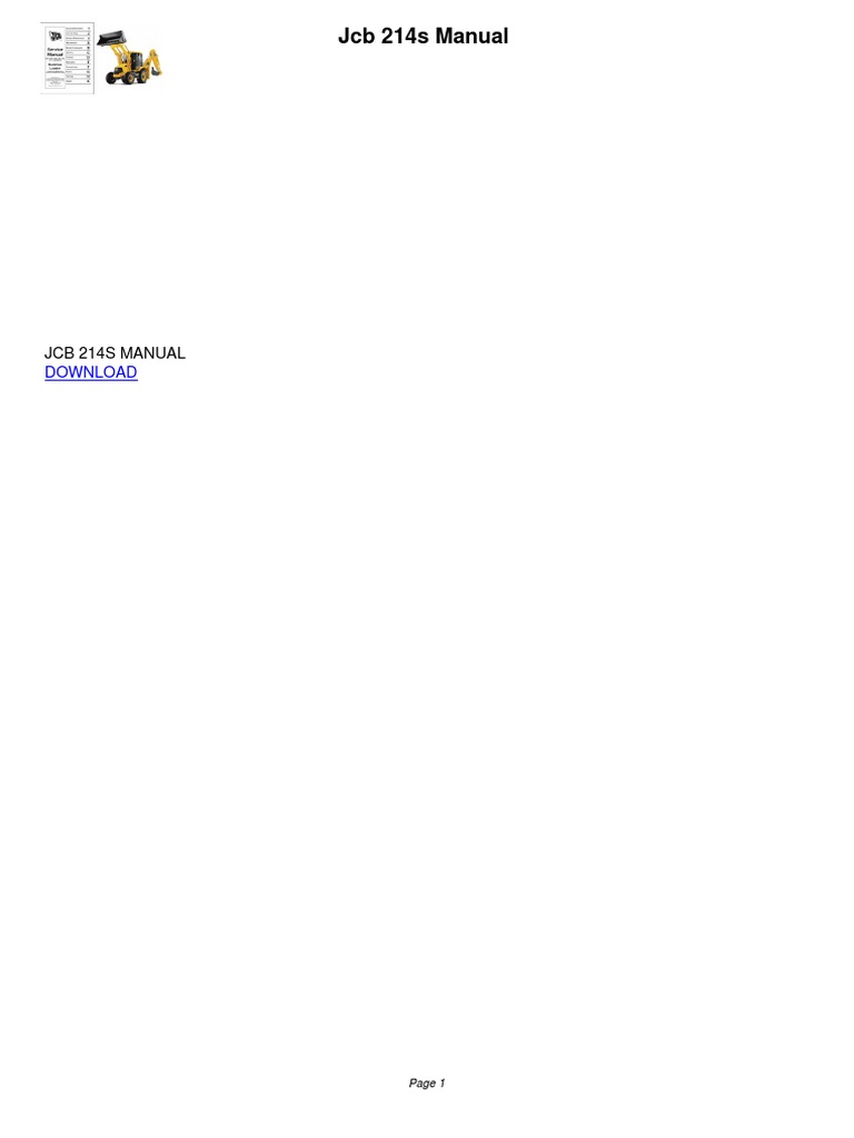 JCB 214s Manual PDF