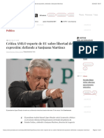 La Jornada - Critica AMLO Reporte de EU Sobre Libertad de Expresión Defiende A Sanjuana Martínez