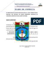 Certificado de Conducta Huaringa Ramon Ex Alumno