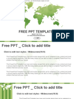Colorful Green Detailed World Map Vector PowerPoint Templates Widescreen