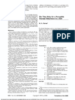 The Time Delay For A Perceptible Thermal Disturbance in A Slab