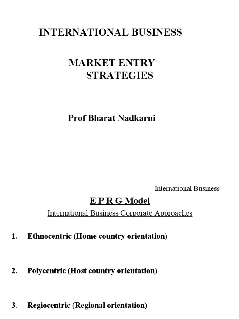 04 Intl Biz Entry Strategy Sess 8 & 9 | PDF | Takeover | Mergers And ...