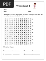 Worksheet 1: Name: Class: Date