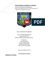 Evaluación de etiqueta - Leche y mermelada