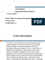 St. Mary'S University MBA in Accounting and Finance Program: Course Outline