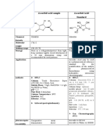 Ascorbic Acid Sample and Standard Parameters