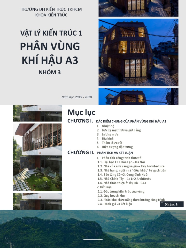 VLKT 1 - Chiều T3 - Nhóm 3 - Phân vùng khí hậu A3 | PDF