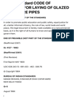 Indian Standard- Code of Practice for Laying Of