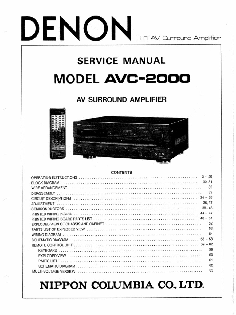 Denon AVC-2000 Service Manualg | PDF