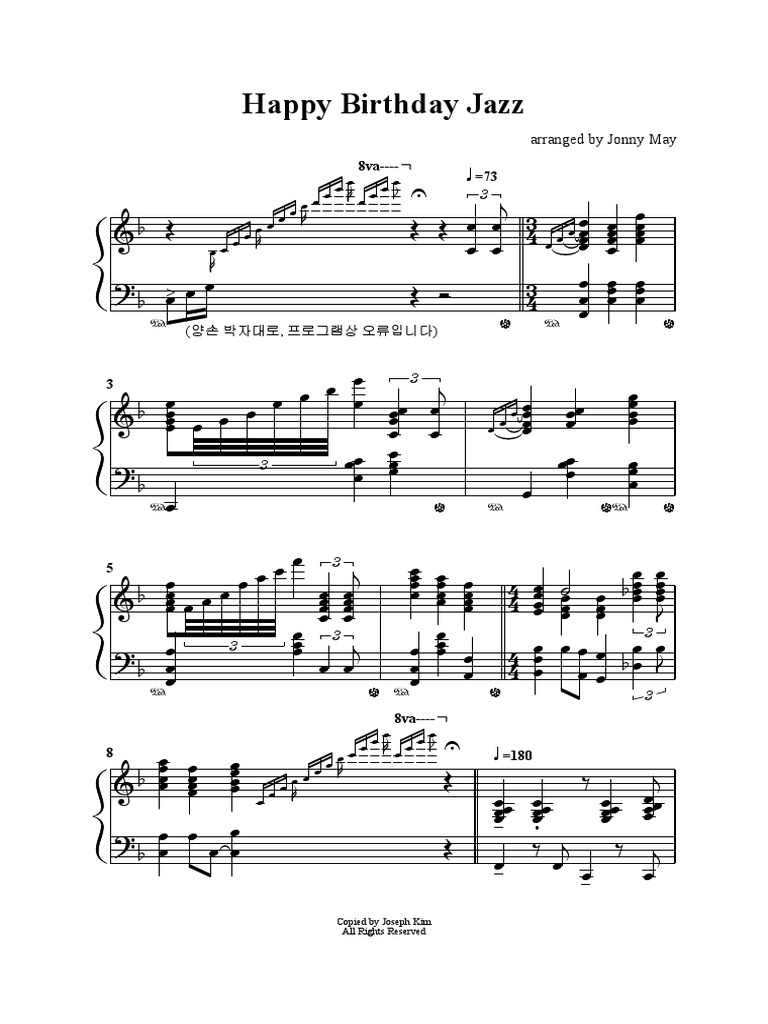 Happy Birthday (Jazz Version) | PDF