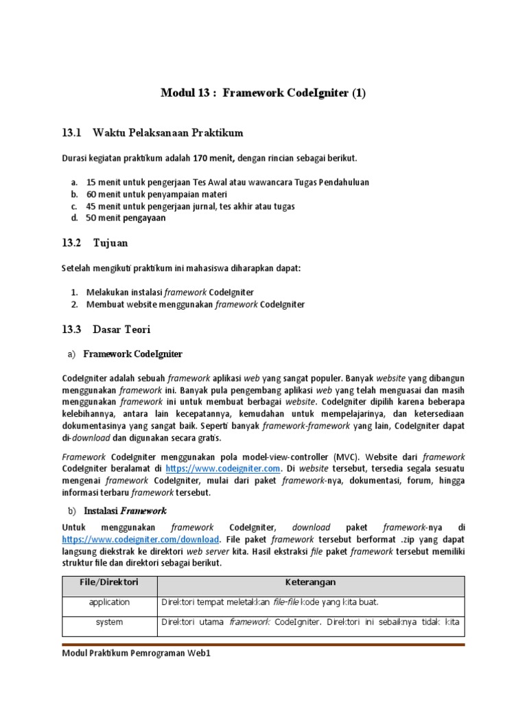 Praktikum Instalasi CodeIgniter MVC | PDF | Teknologi & Rekayasa
