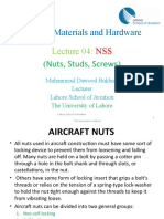 Aircraft Materials and Hardware: (Nuts, Studs, Screws)