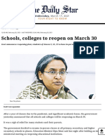 Schools, Colleges To Reopen On March 30 - The Daily Star