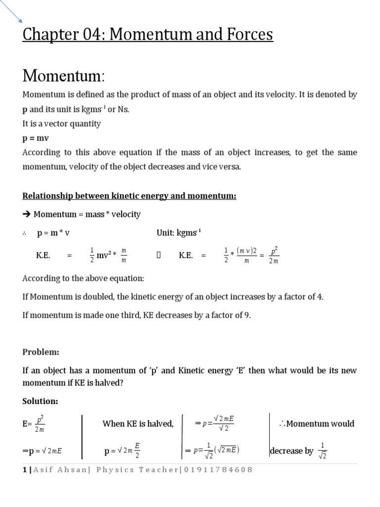 Physics Momentum & Force Guide | PDF | Collision | Force