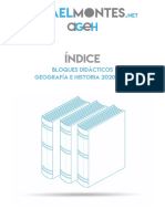 Índice de Bloques Didácticos Geografía e Historia 2020-2021