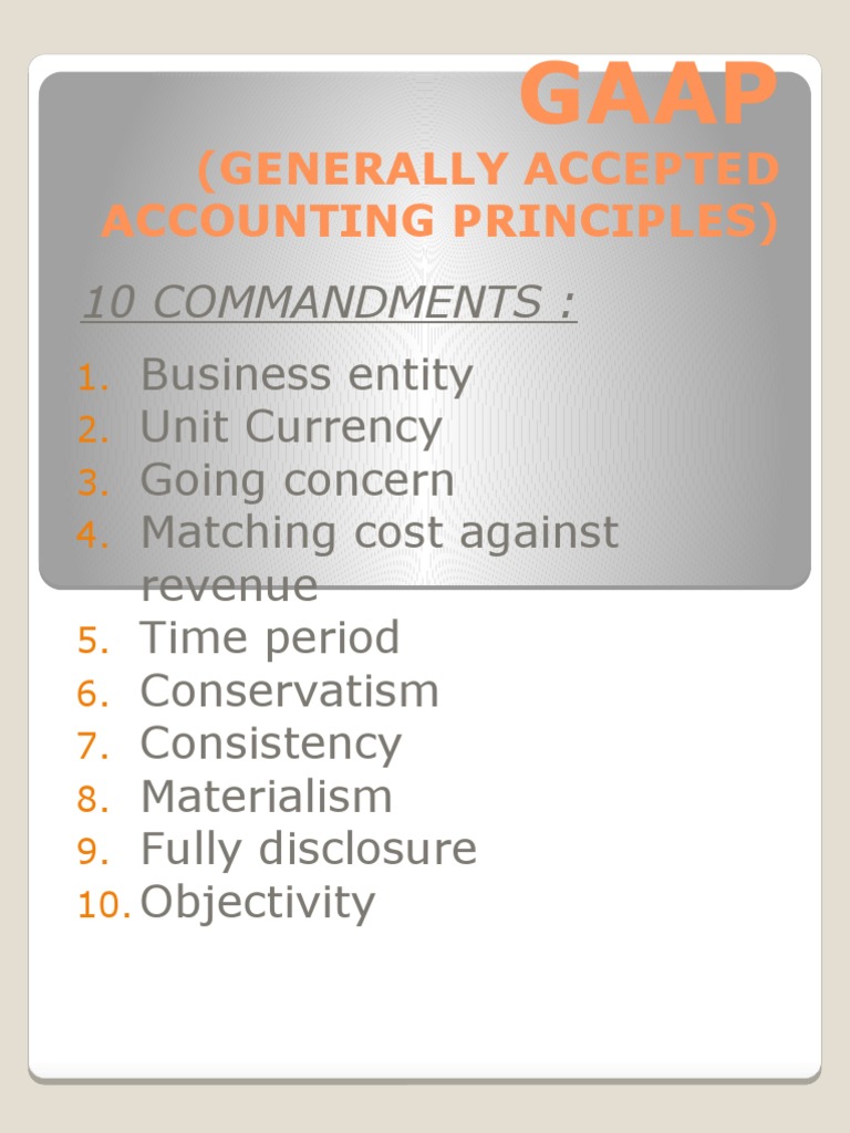 GAAP: 10 Key Accounting Principles | PDF