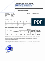 Inspection Certificate Nut m45