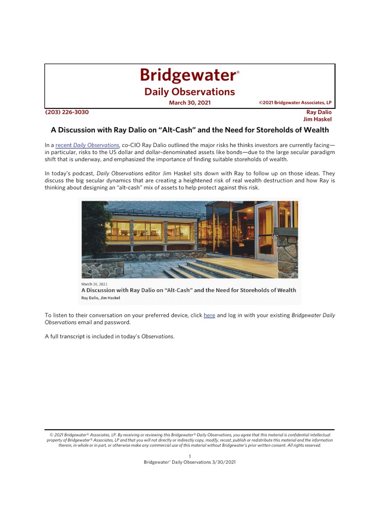 Bridgewater Daily Observations | PDF | Asset Allocation | Investing