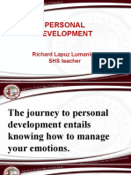 Personal Development: Richard Lapuz Lumanlan SHS Teacher