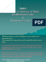 Sources of Resistivity of Metal (Matthiessen's Rule) & Wiedemann-Franz Law