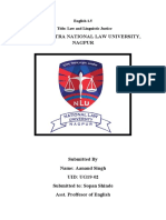 Maharashtra National Law University, Nagpur: English 1.5 Title: Law and Linguistic Justice