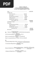 (A) Jorge Company CVP Income Statement (Estimated) For The Year Ending December 31, 2014