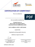 Certification For BCLS AED - 26 Aug 2014