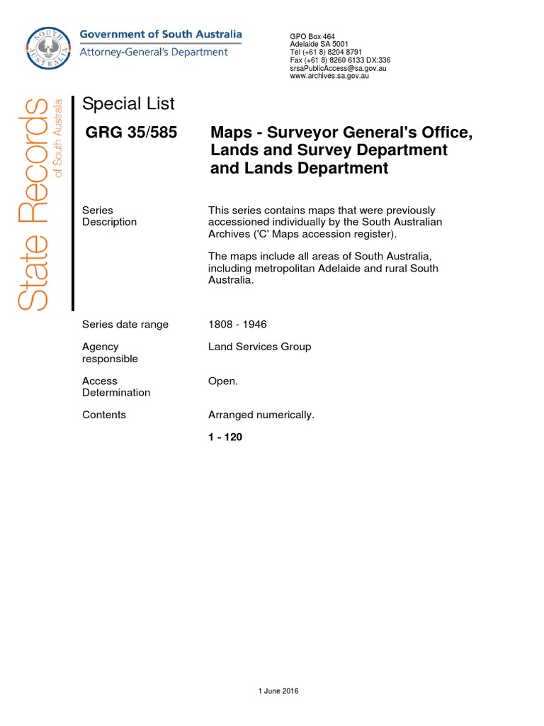 South Australia Surveyor General Maps | PDF | South Australia | Geography