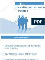 Consumermism and Its Perspectives in Pakistan: Topic