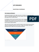 Equity Research: Q.1 Top Down and Bottom Up Approach