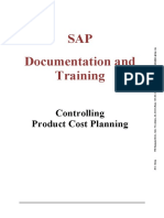 SAP Documentation and Training: Controlling Product Cost Planning