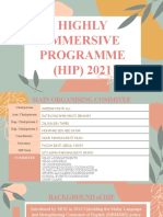 Highly Immersive Programme (Hip) 2021