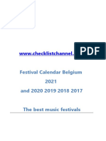 Music Festival Calendar Belgium 2021