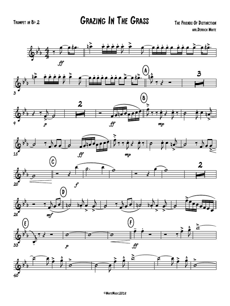 Grazing in The Grass Trumpet in BB 2 PDF