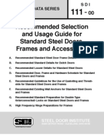 Recommended Selection and Usage Guide For Standard Steel Doors, Frames and Accessories