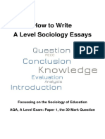 How to Write A Level Sociology Essays